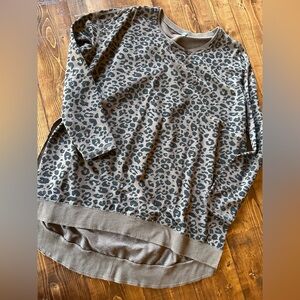 Z Supply Brown Leopard Print Sweatshirt